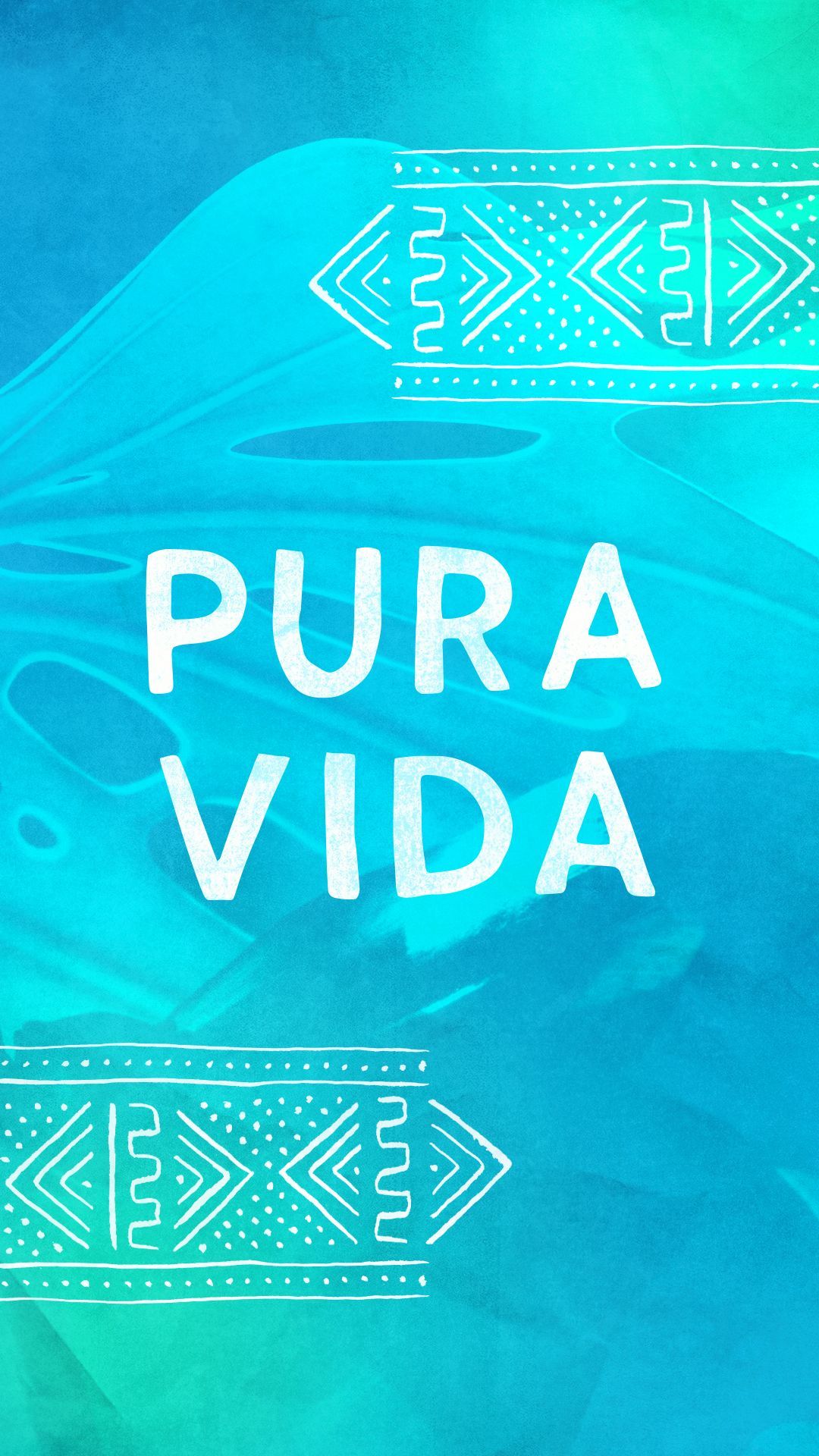Pura Vida testo turchese tropicale, 1080x1920 Full HD Verticale, Samsung Galaxy