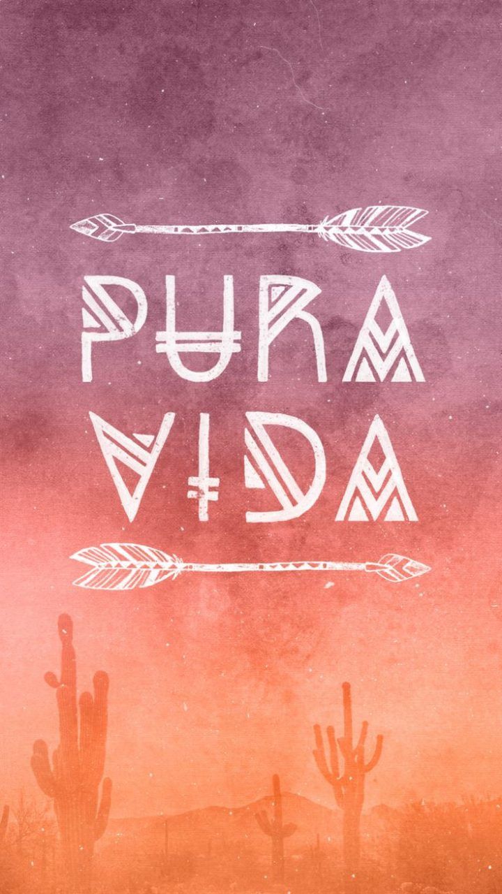 Scritta Pura Vida deserto cactus, 720x1280 Full HD Verticale, iPhone