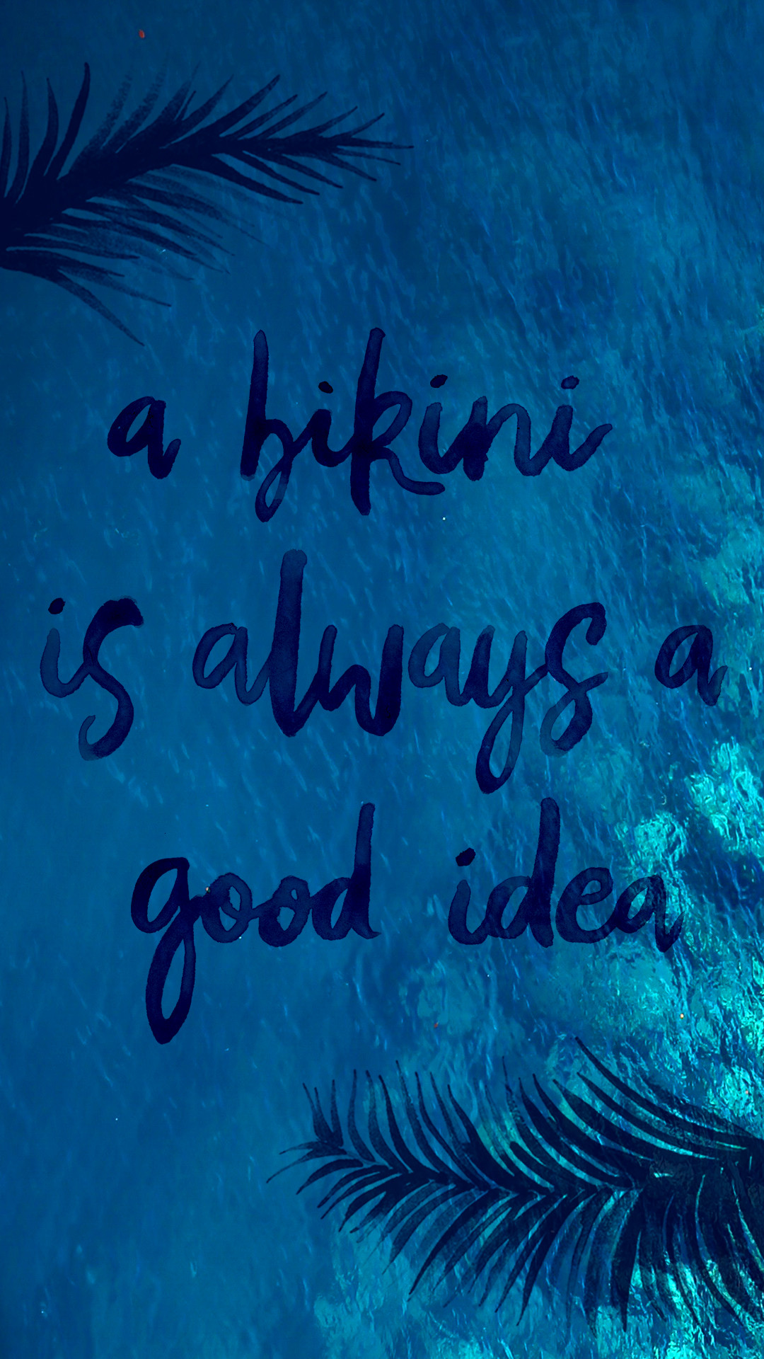 Frase su acqua blu tropicale, 1080x1920 Verticale, Mobile