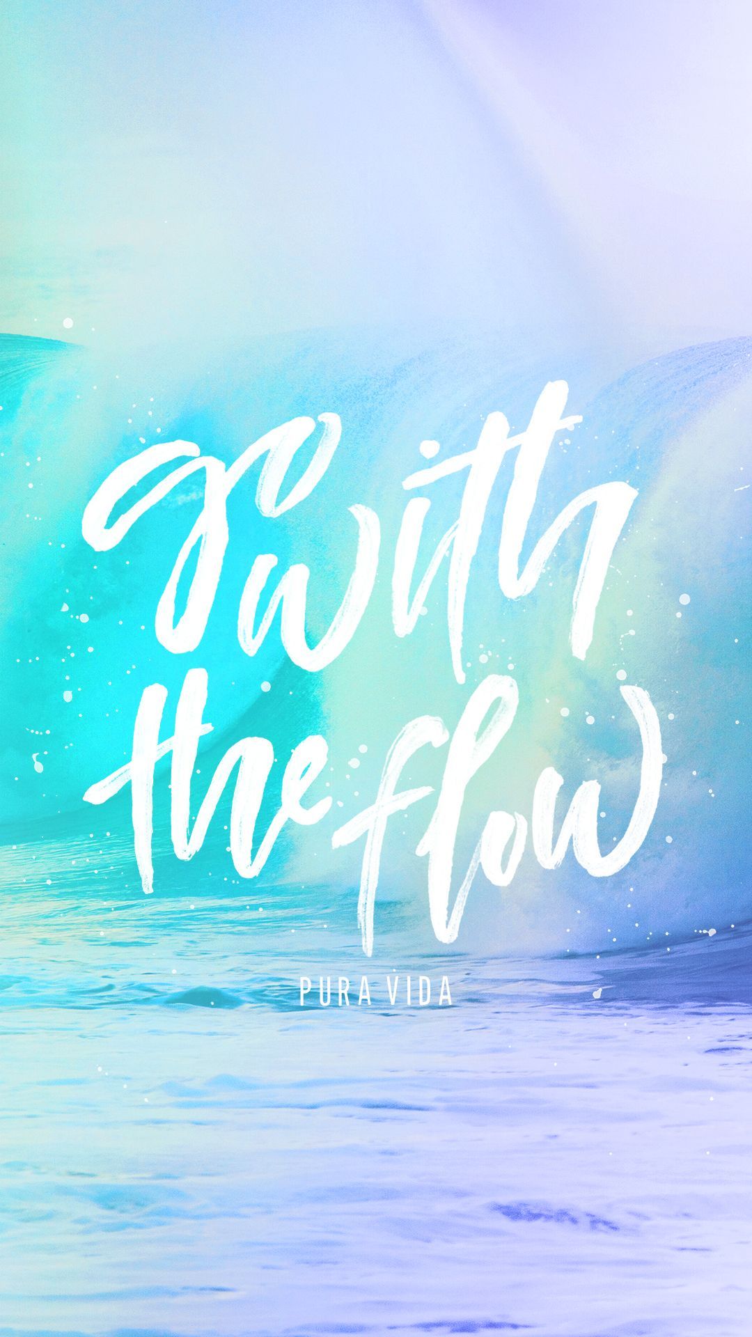 Scritta Go With The Flow blu, 1080x1920 Full HD Verticale, Samsung Galaxy