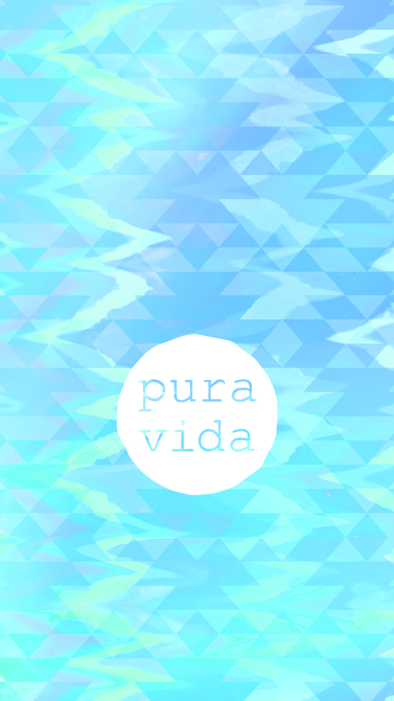Pura Vida testo geometrico blu, 800x1422 Verticale, OnePlus