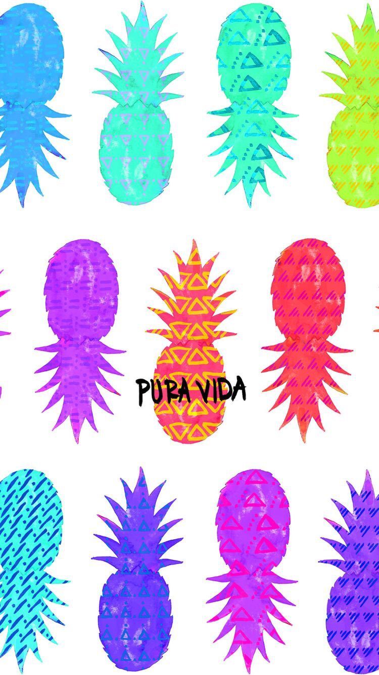 Ananas colorati pattern tropicale, 750x1333 Verticale, Telefono