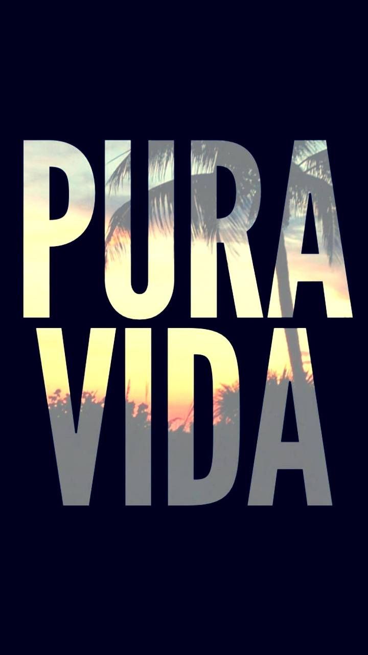 Scritta Pura Vida con palme, 720x1280 Verticale, Mobile