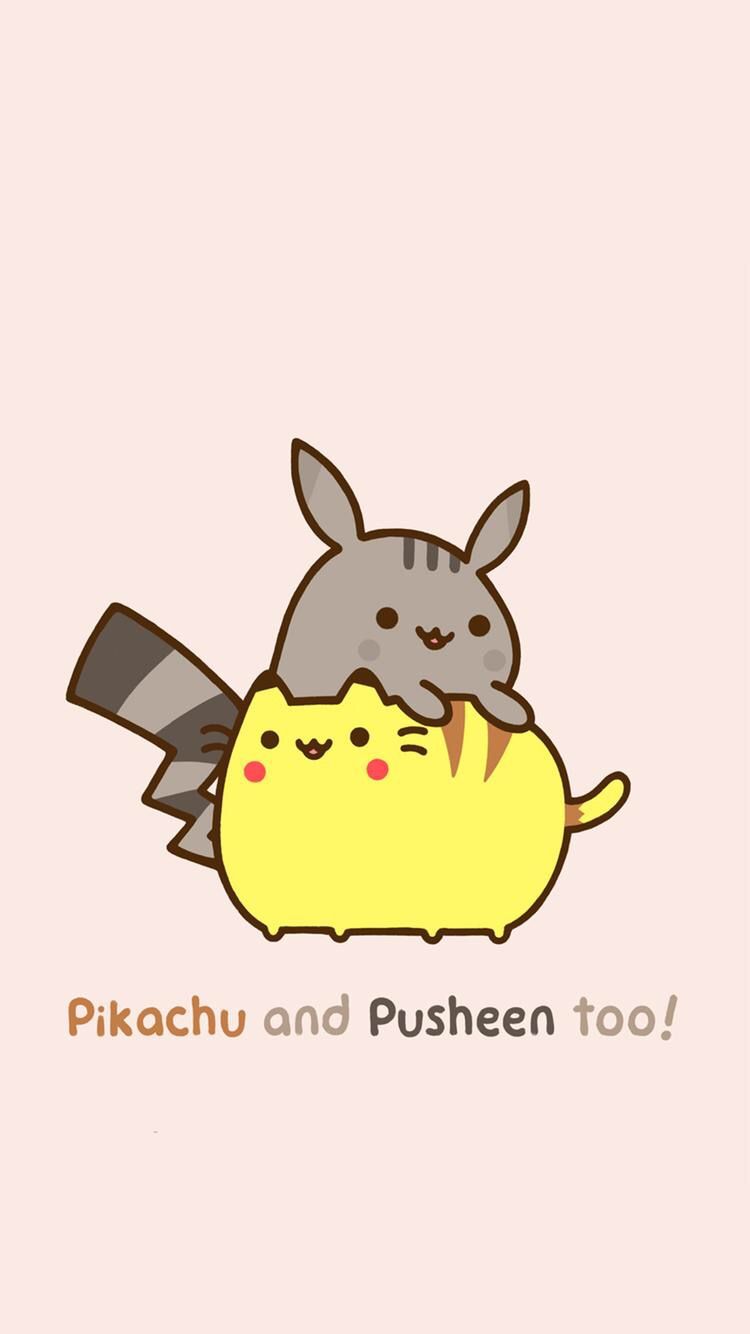 Pusheen gatto e Pikachu, Pokémon, 750x1334 Verticale, Mobile