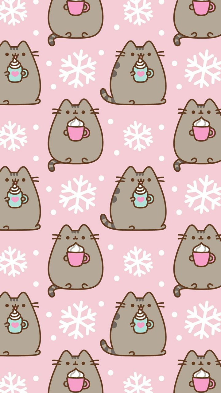 Pusheen gatto pattern inverno, 720x1280 Full HD Verticale, Smartphone