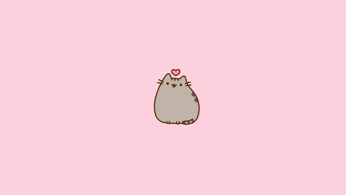Pusheen gatto grigio cuore, 1200x675 HD, Desktop