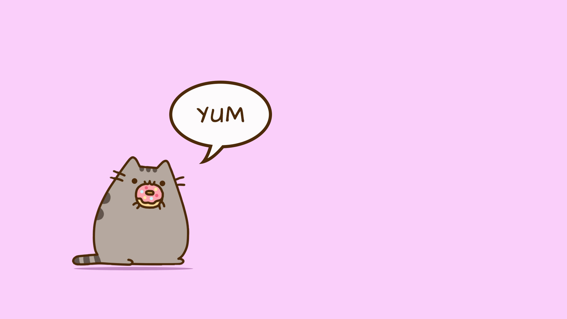 Gatto Pusheen su sfondo rosa, 1920x1080 1080p, Laptop