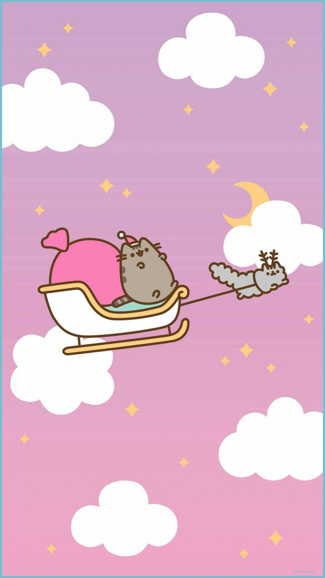 Pusheen gatto slitta Natale, 1117x1986 Full HD Verticale, Realme
