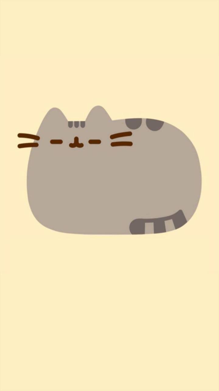 Gatto Pusheen grigio sdraiato, 720x1280 Verticale, Mobile