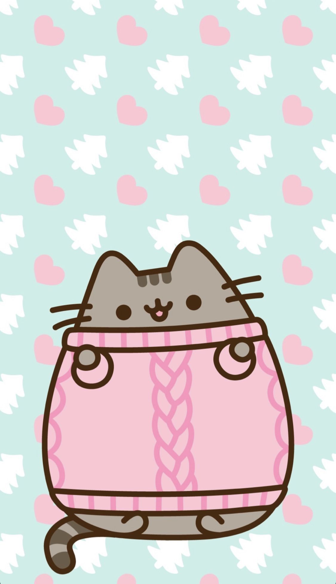 Pusheen gatto con maglione rosa, 1125x1954 Verticale, Telefono