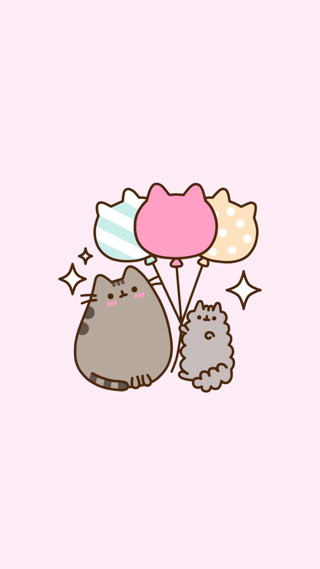 Pusheen gatto con palloncini, 1081x1920 Full HD Verticale, iPhone