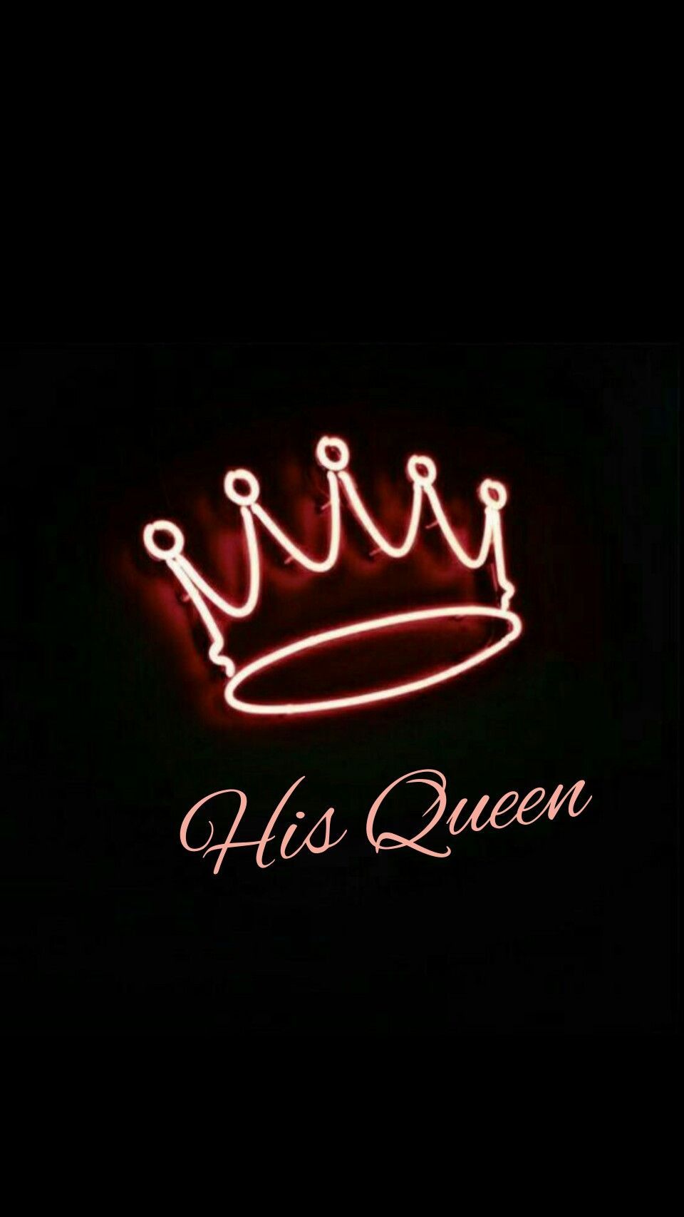Corona neon rossa 'His Queen', 960x1706 Verticale, Telefono