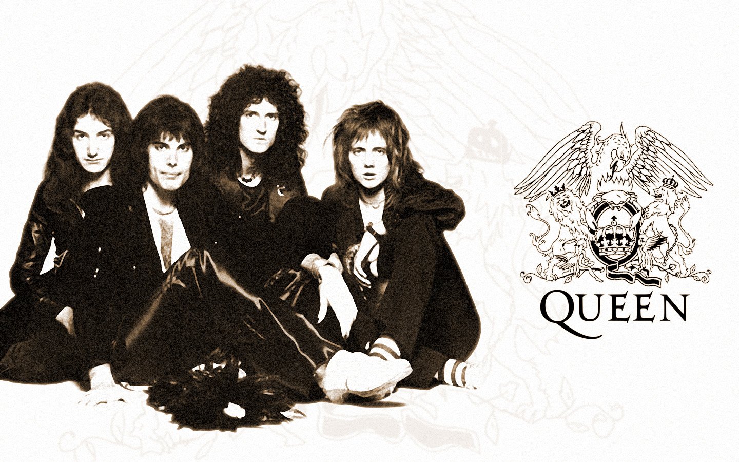 Band Queen foto bianco nero, 1440x900 720p, PC