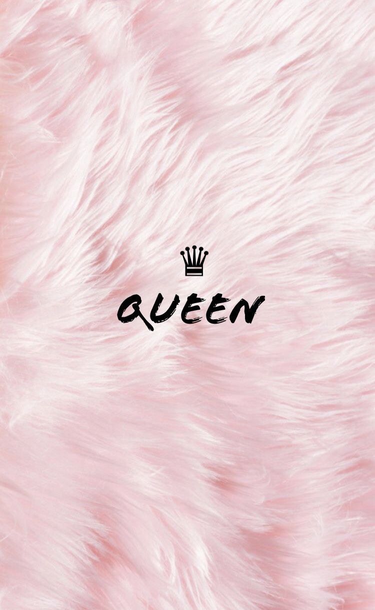 Pelliccia rosa con testo Queen, 750x1221 Full HD Verticale, Smartphone