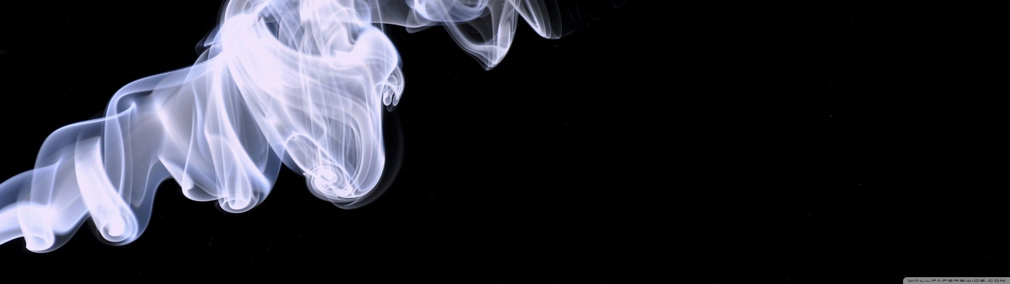 Fumo bianco su sfondo nero, 2048x576 Ultrawide, Dual Monitor