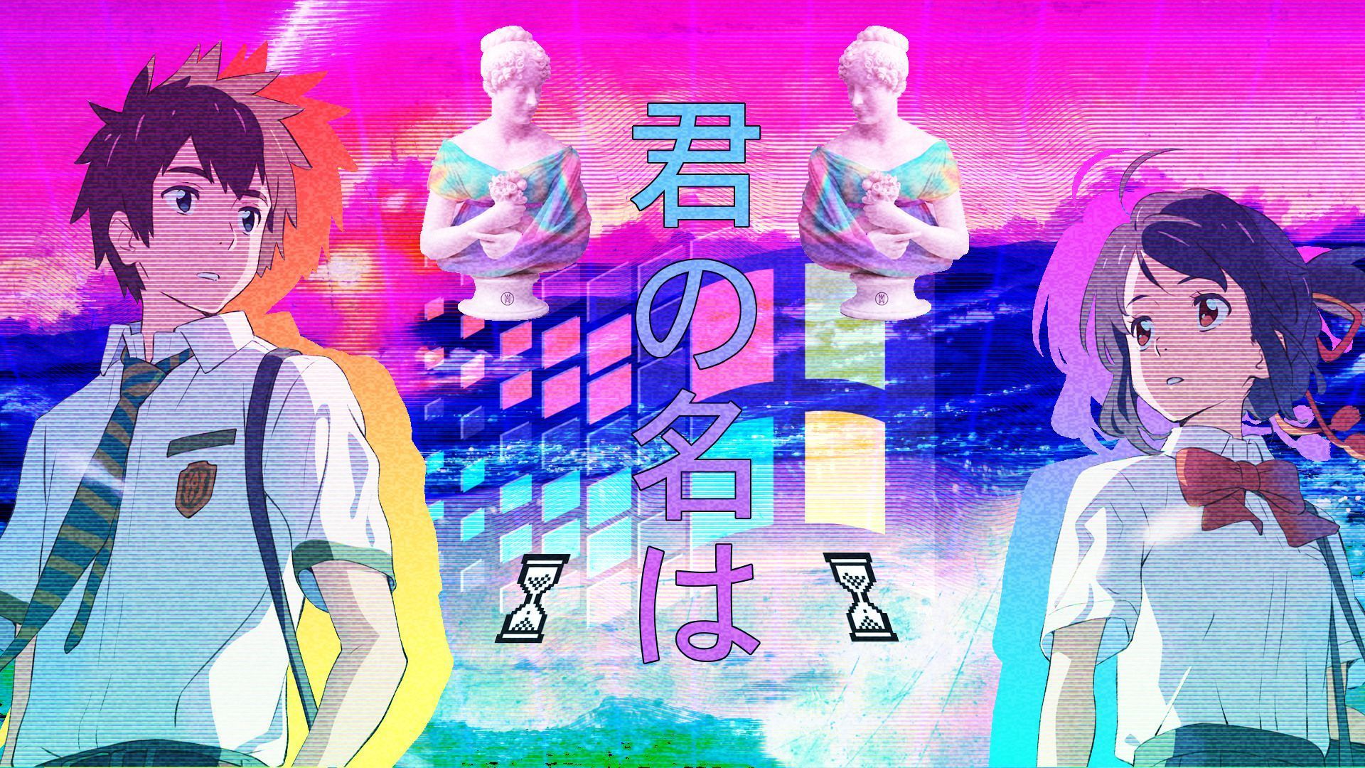 Kimi no Na wa vaporwave, 1920x1080 1080p, Desktop