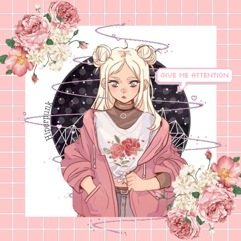 Ragazza anime capelli bianchi rosa, 1024x1024 HD, PC