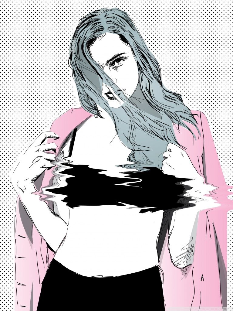Ragazza anime vaporwave testo giapponese, 1920x1080 1080p, Laptop