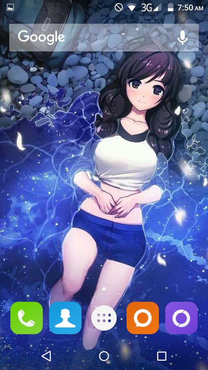 Ragazza anime capelli neri energia blu, 720x1280 Full HD Verticale, Smartphone