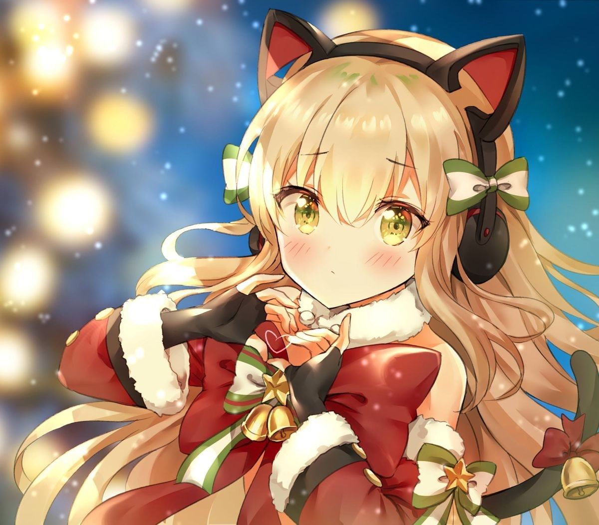 Ragazza anime orecchie gatto natalizia, 1200x1051 HD, Desktop