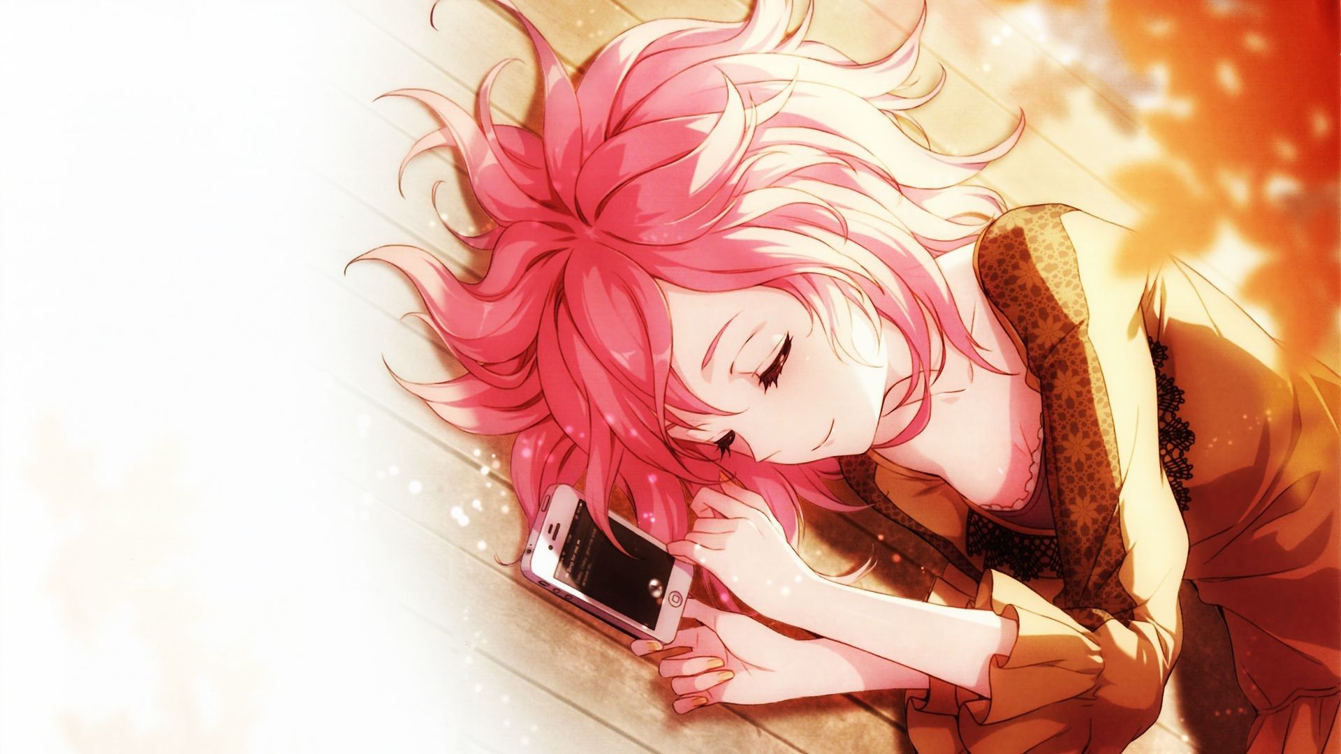 Ragazza anime capelli rosa smartphone, 1920x1080 Full HD 1080p, PC Desktop