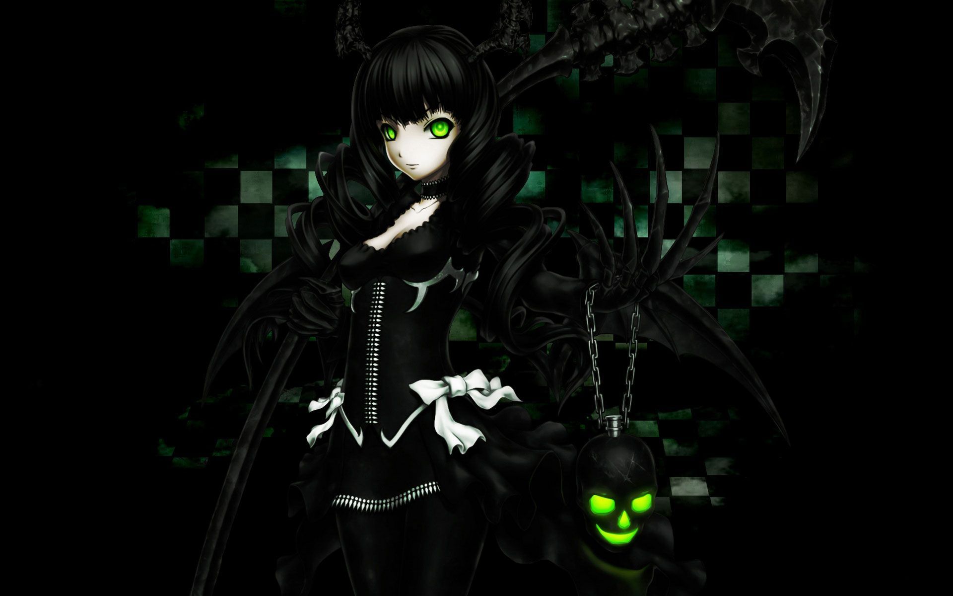 Ragazza anime dark occhi verdi, 1920x1200 Full HD+, Desktop