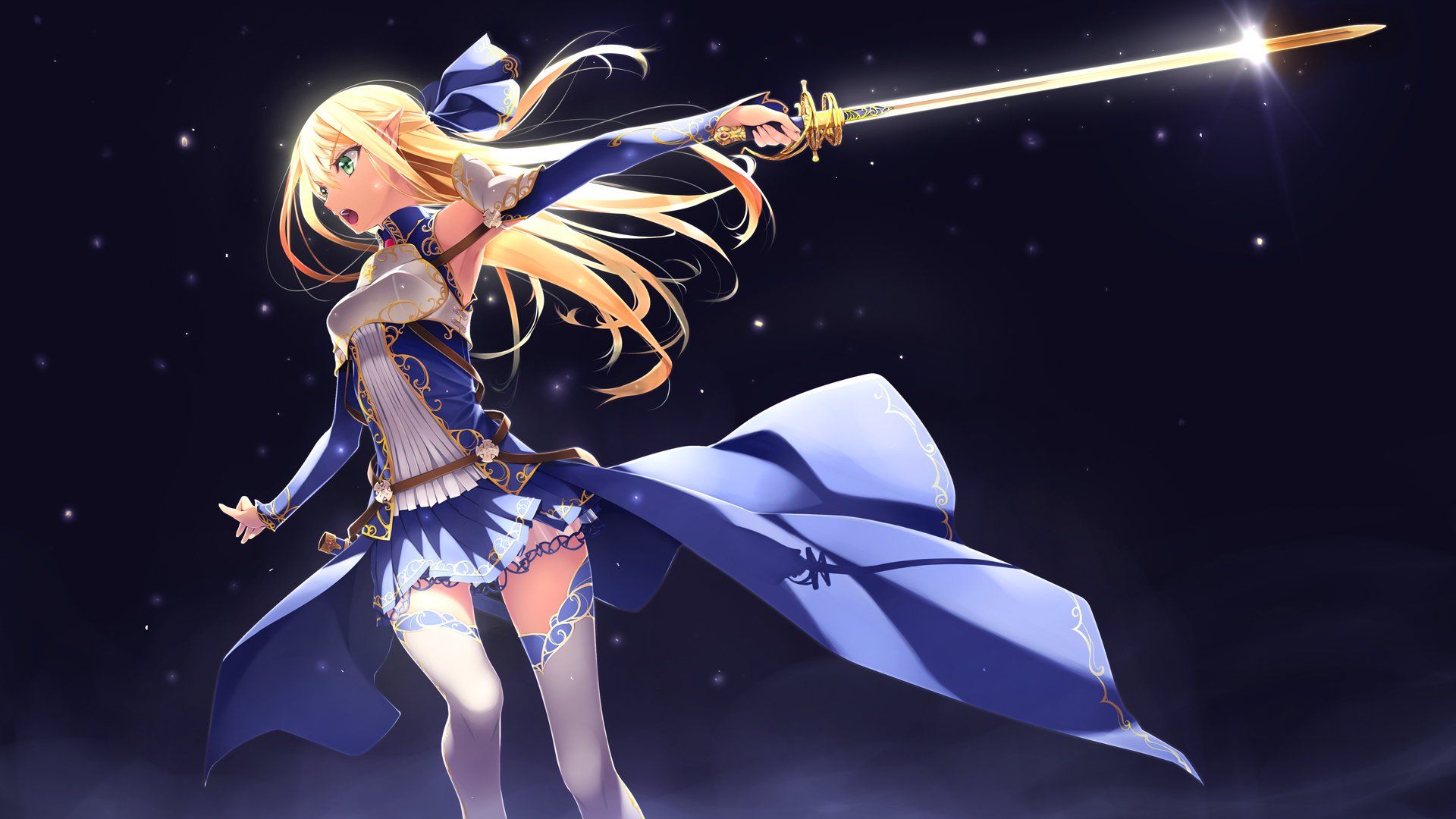 Ragazza anime bionda con spada, 1920x1080 Full HD 1080p, Laptop