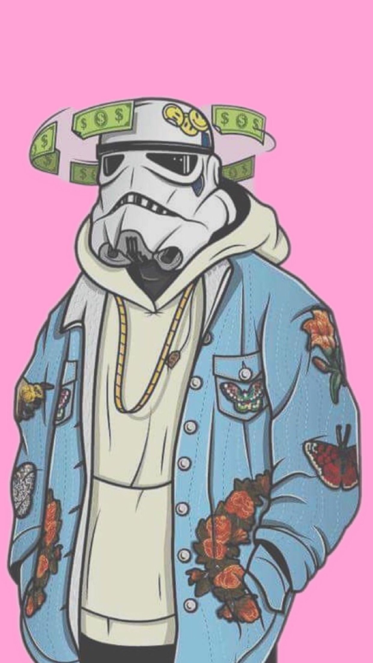 Stormtrooper cartoon streetwear BAPE, 1242x2208 Verticale, Android
