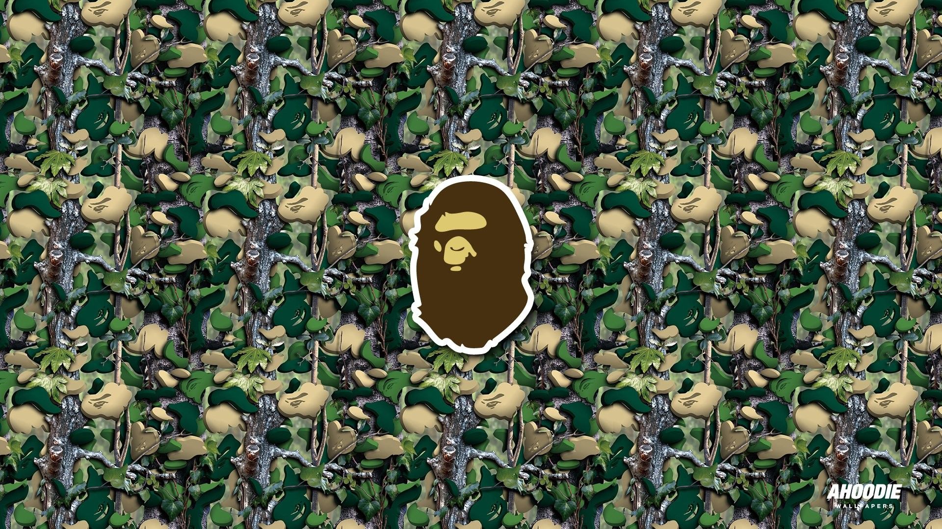 Logo scimmia camouflage Bape, 1920x1080 1080p, Desktop