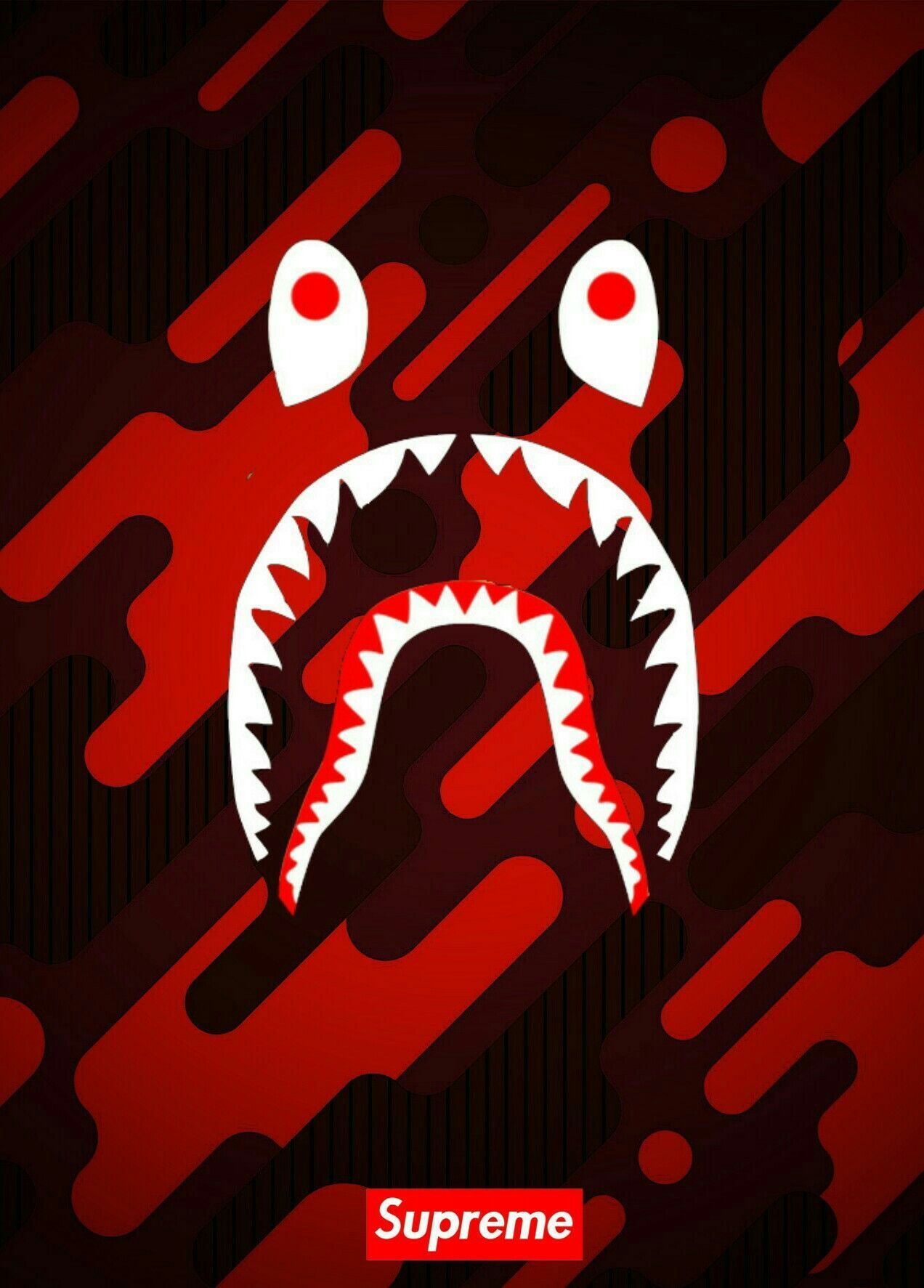 Squalo Bape camouflage rosso, 1272x1773 Verticale, Telefono