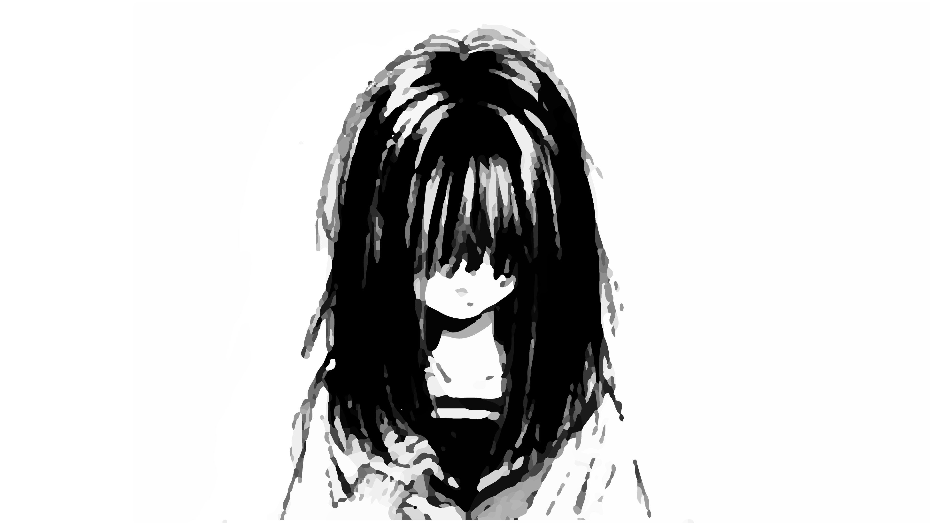 Ragazza anime capelli neri triste, 3840x2160 4K Ultra HD, Monitor 4K