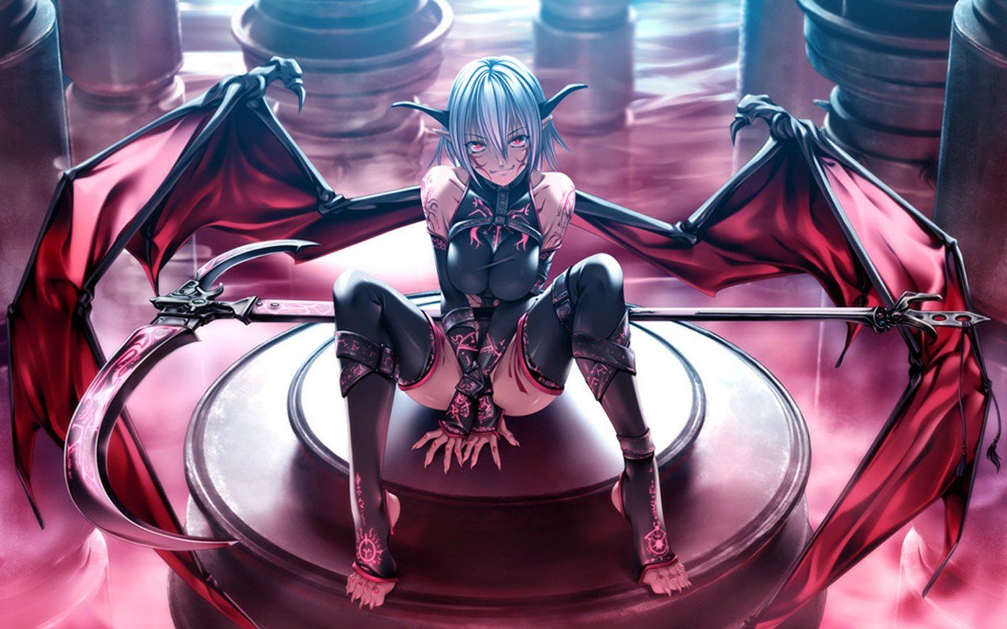Ragazza demone ali rosse, 1440x900 HD, Desktop