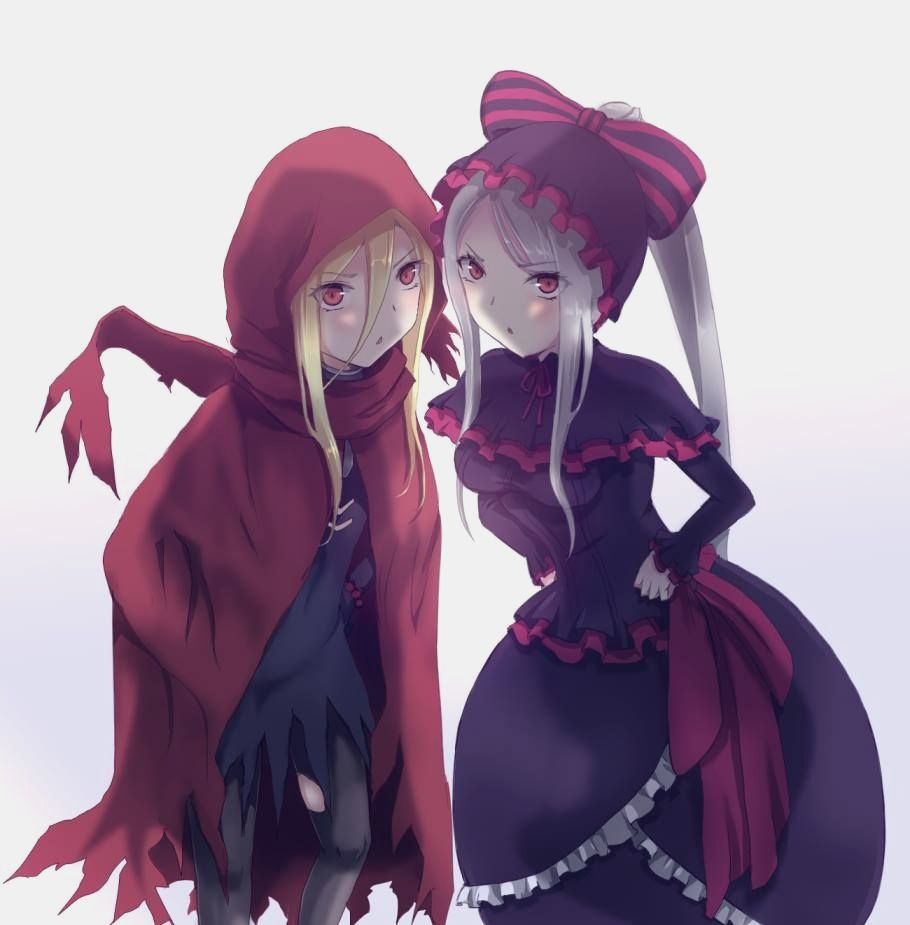 Due ragazze anime, mantello rosso e vestito gotico, 910x925 Full HD Verticale, Smartphone