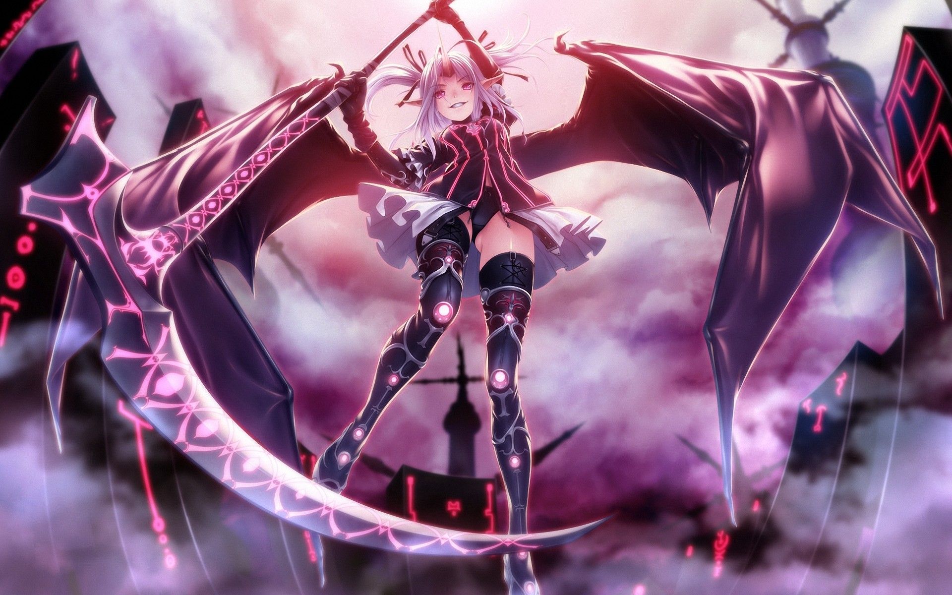 Ragazza demone con falce e ali, 1920x1200 Full HD+ WUXGA, PC