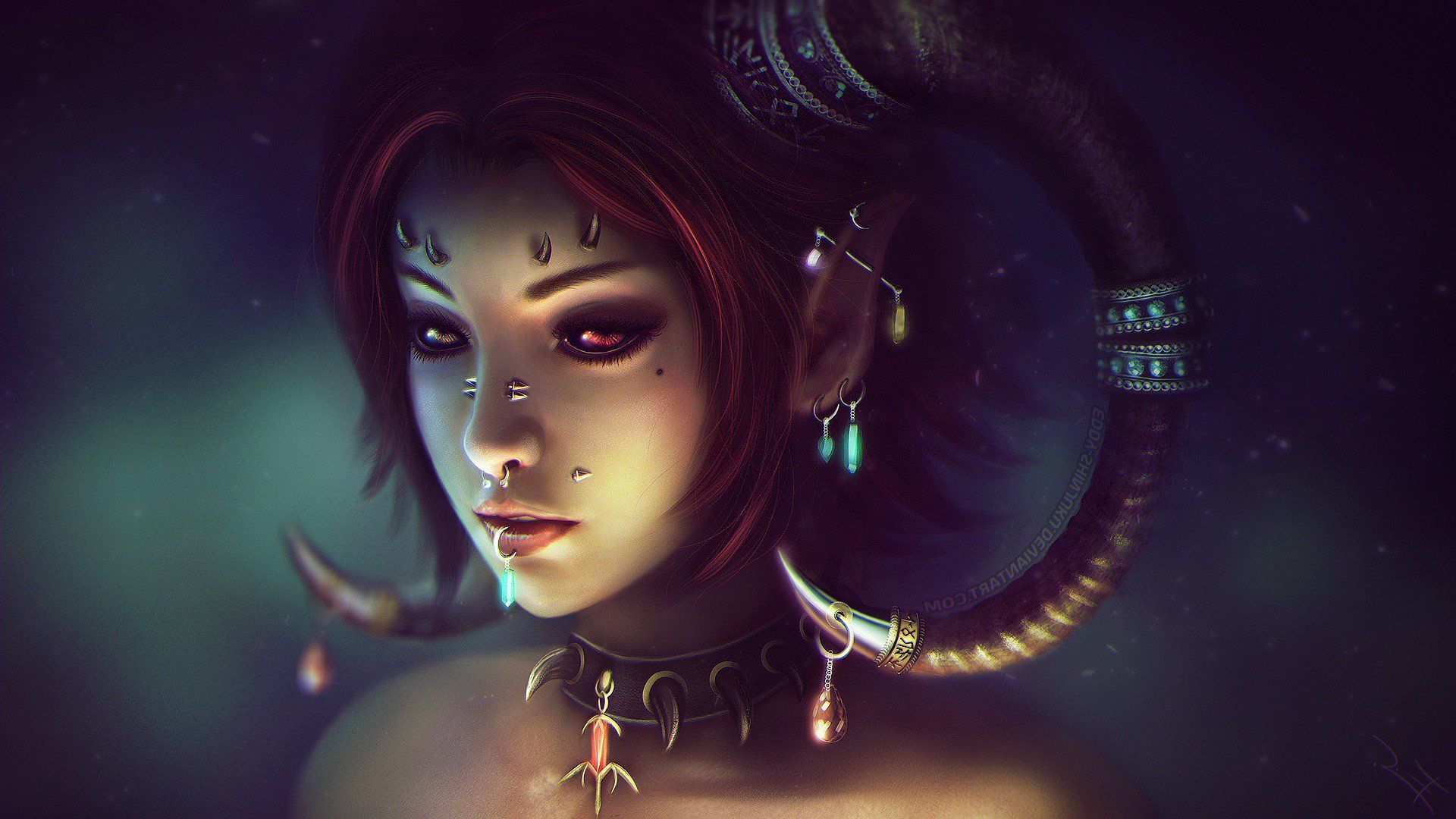 Ragazza demone con corna, 1920x1080 1080p, PC Desktop