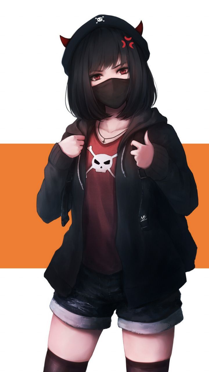 Ragazza demone corna nere, 720x1280 Verticale, Xiaomi