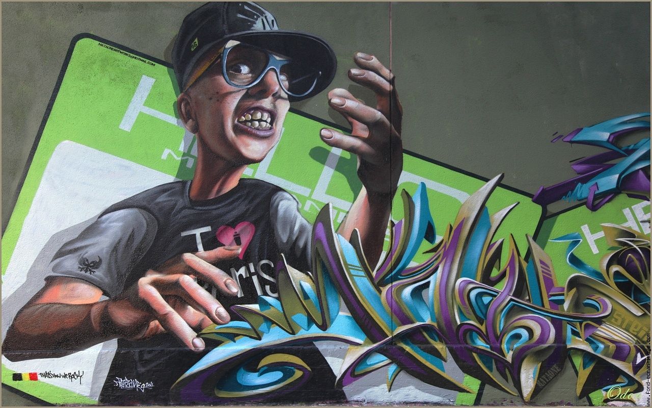 Murale graffiti ragazzo DJ occhiali, 1280x800 720p, Acer Nitro