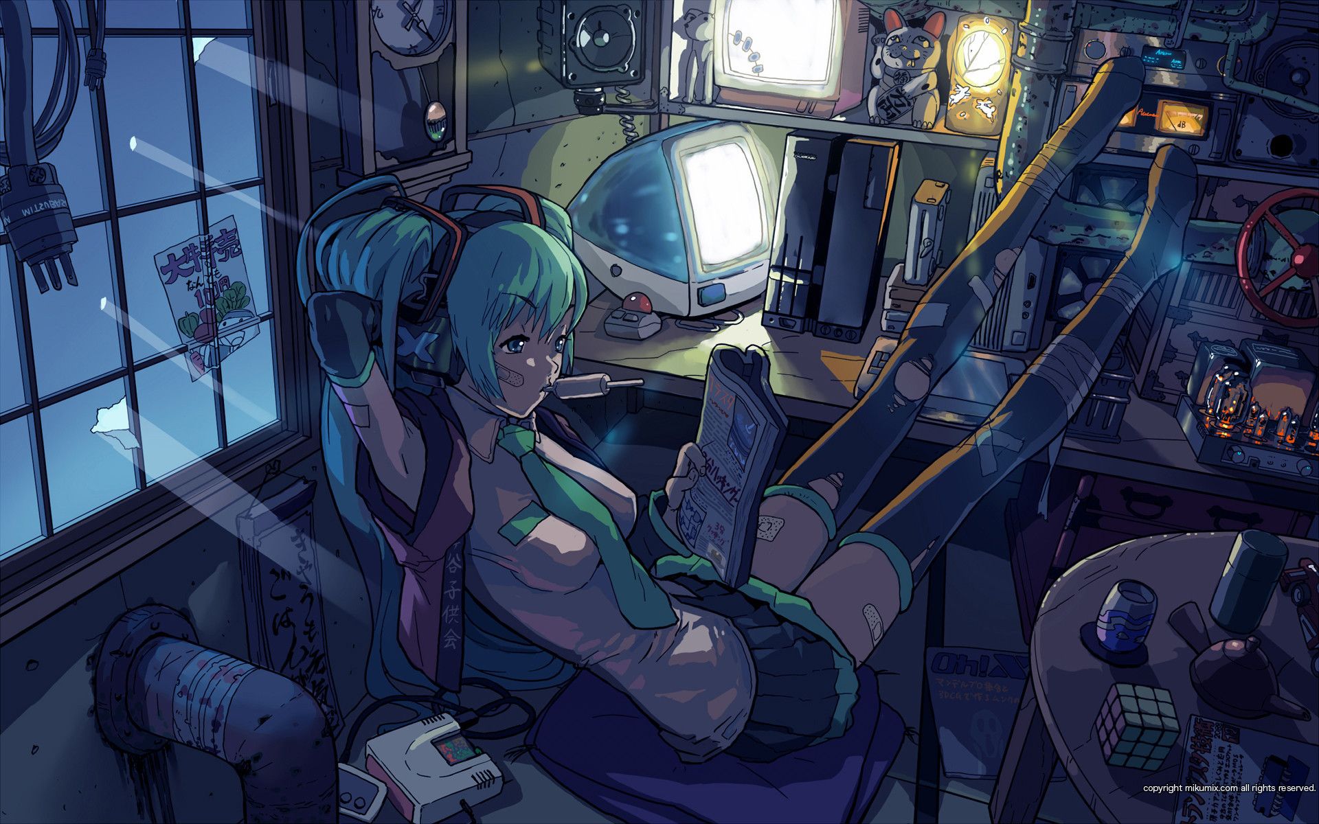 Ragazza gamer stanza retro, 1920x1200 Full HD+ WUXGA, PC