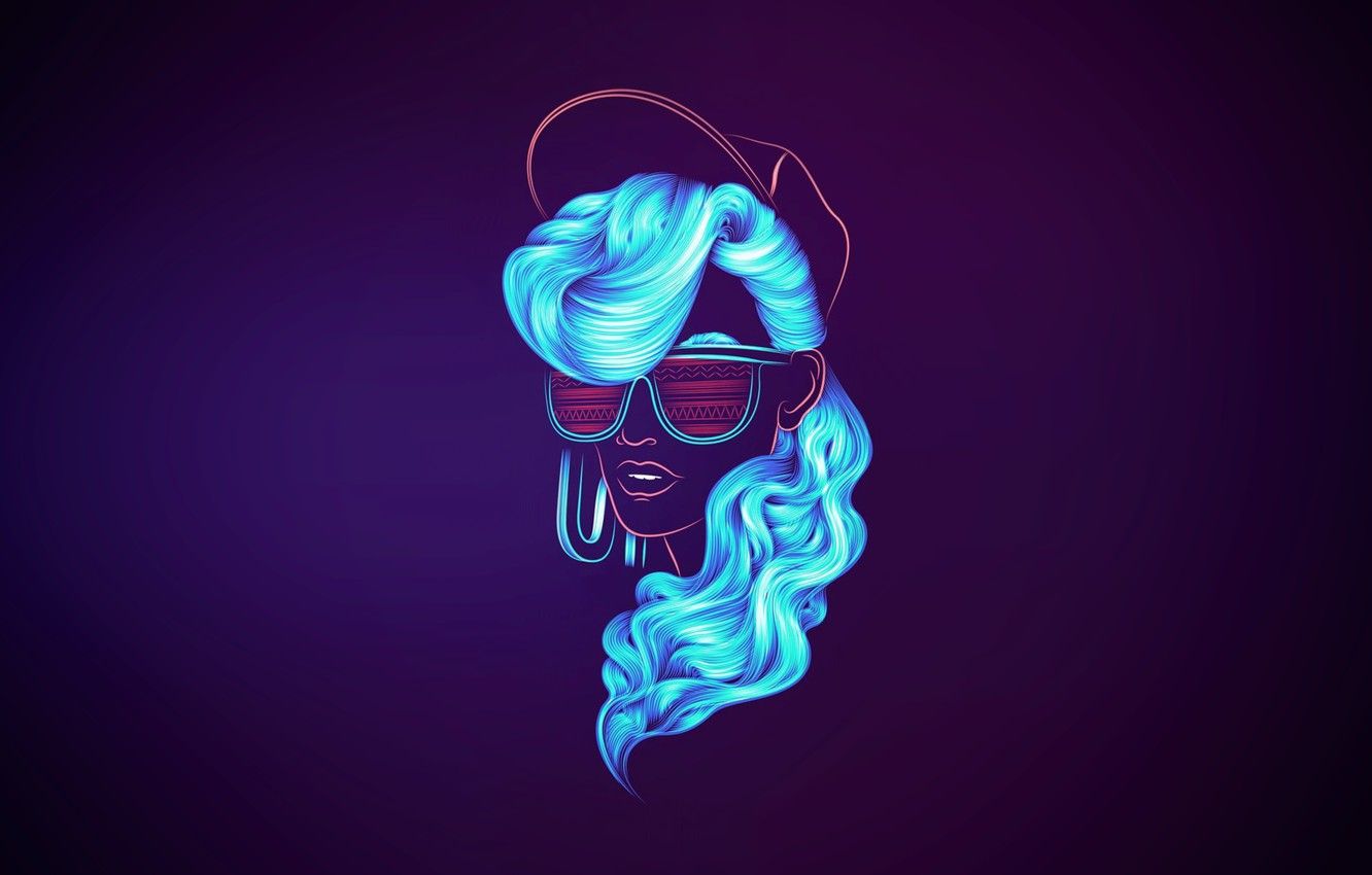 Ragazza al neon con occhiali, 1332x850 720p, Laptop