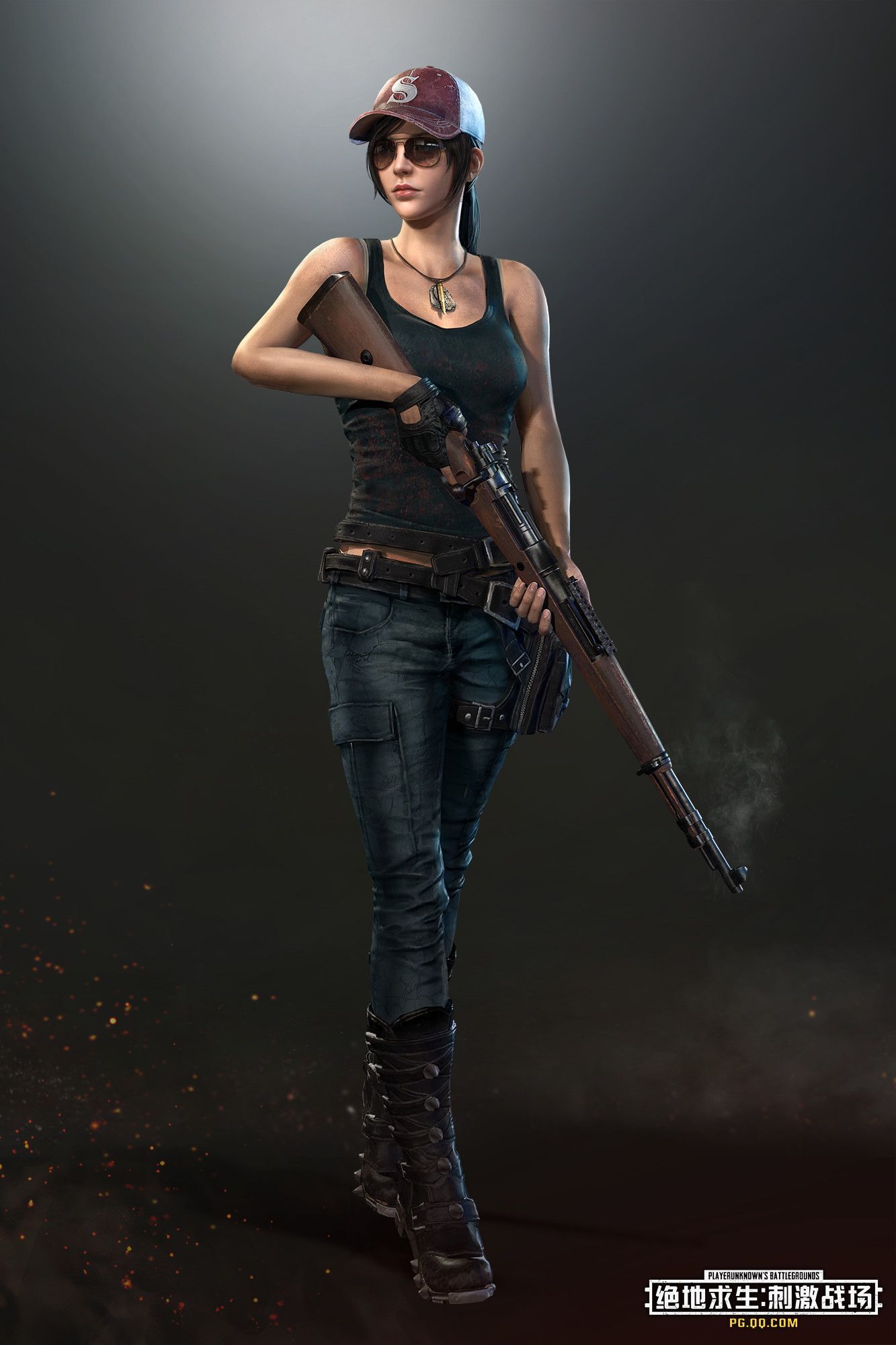 Ragazza PUBG con fucile, 1333x2000 Verticale, Mobile