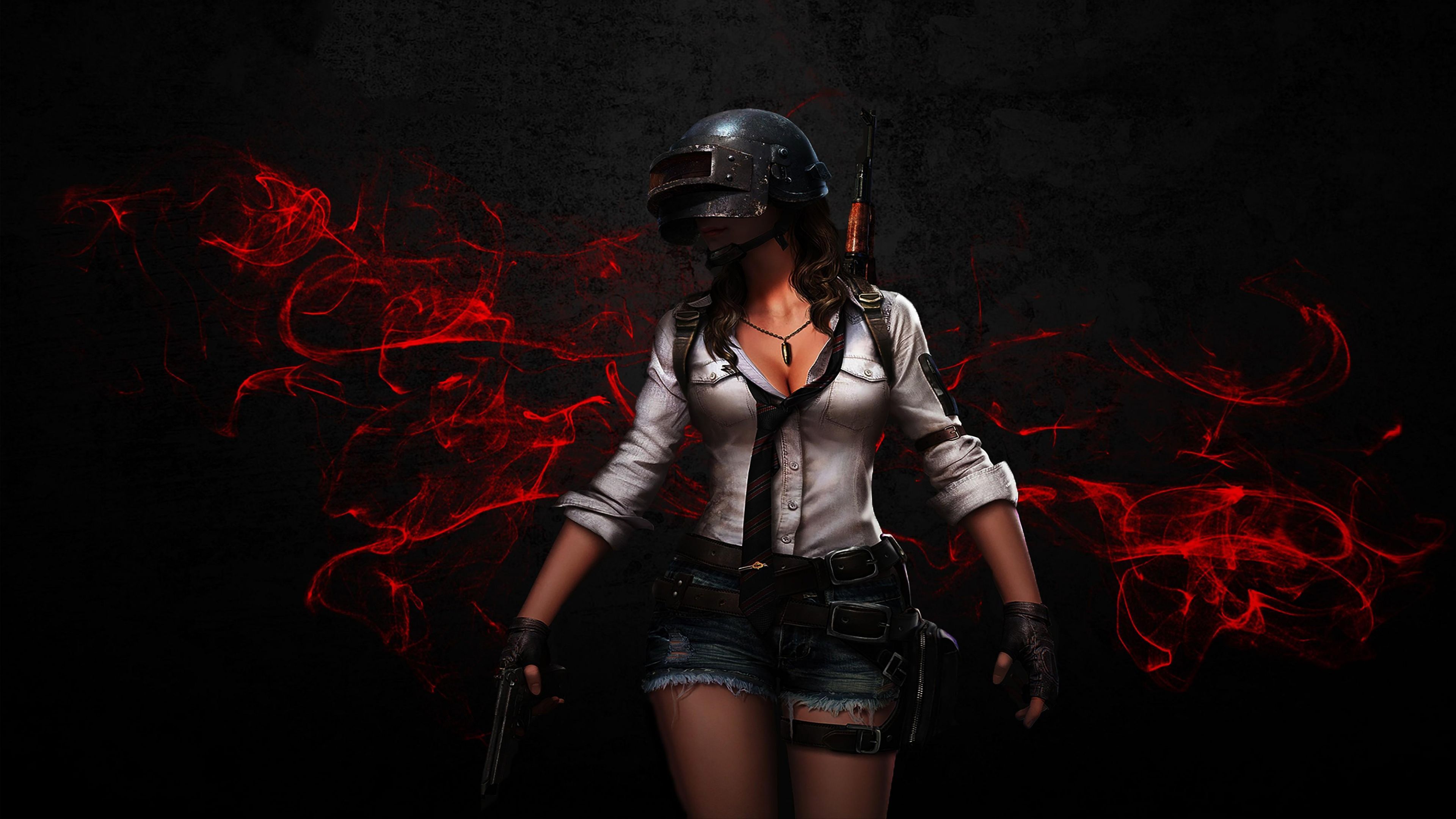 Ragazza PUBG con casco, 3840x2160 UHD, PC 4K