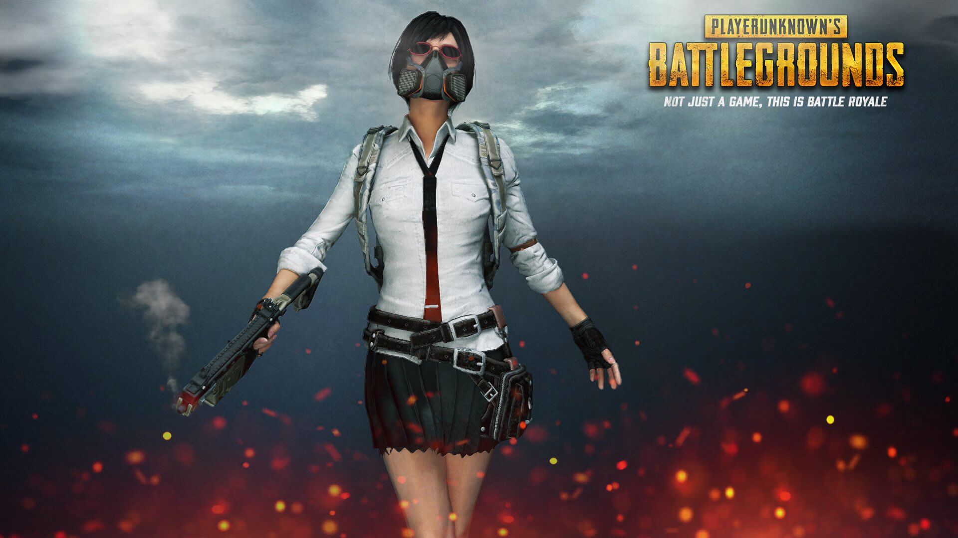Ragazza PUBG con maschera antigas, 1920x1080 1080p, PC