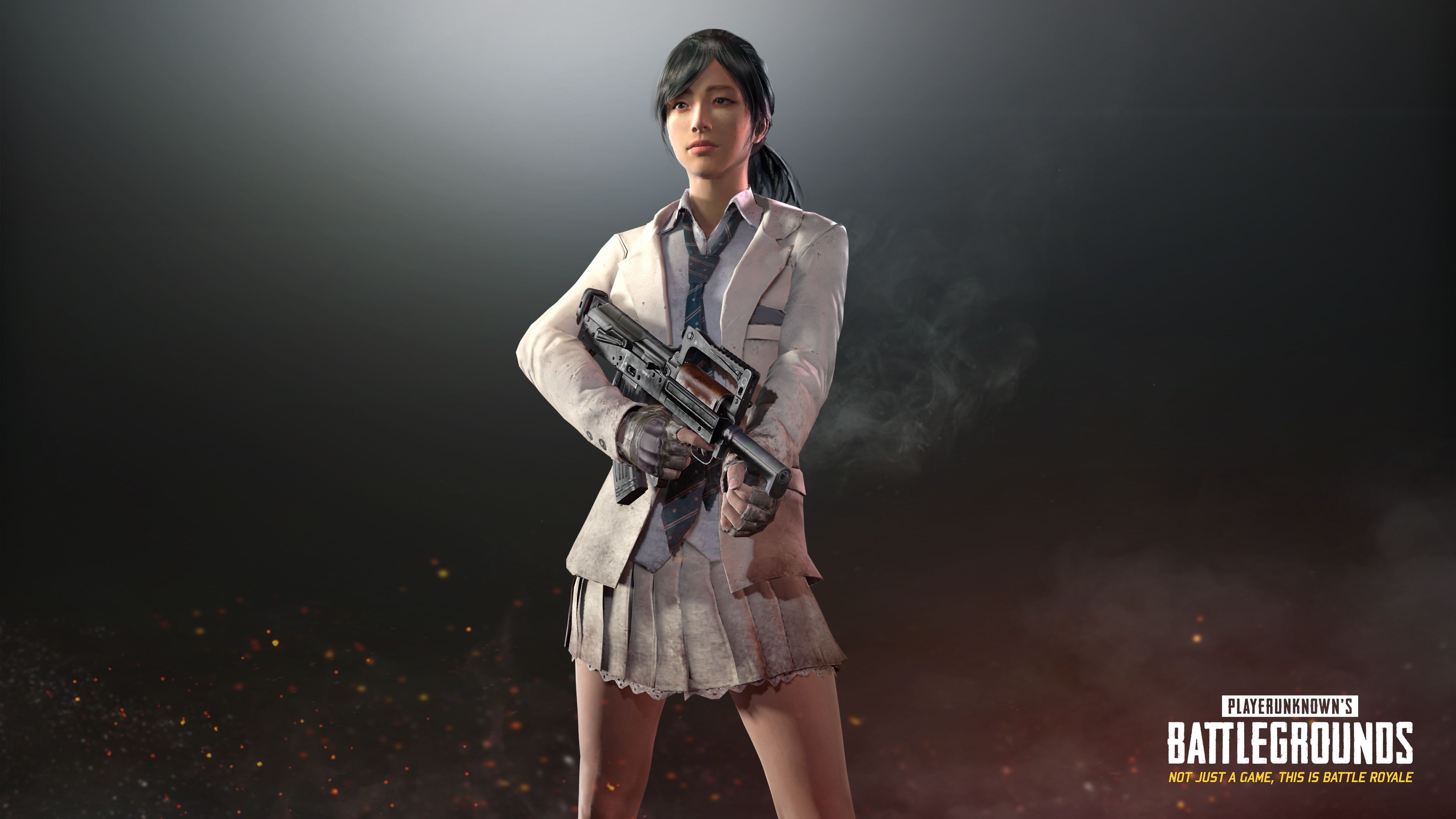Ragazza PUBG con fucile, 3840x2160 4K, Desktop 4K