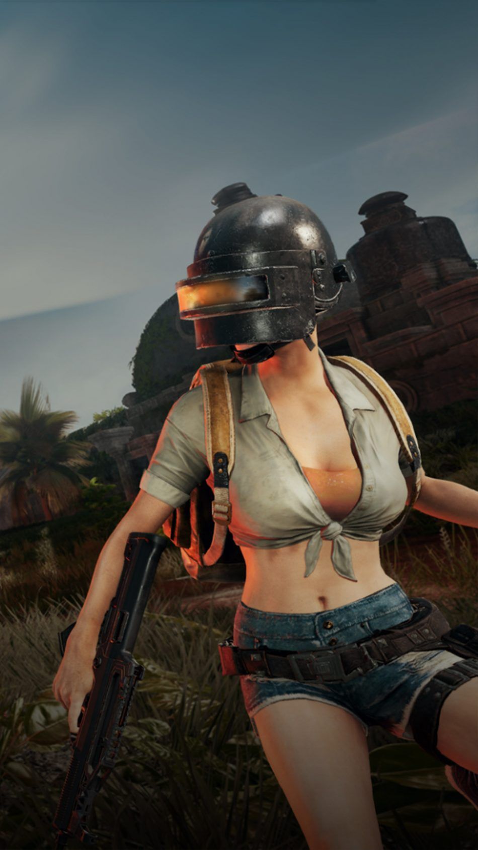 Ragazza casco PUBG, 950x1689 Full HD Verticale, iPhone