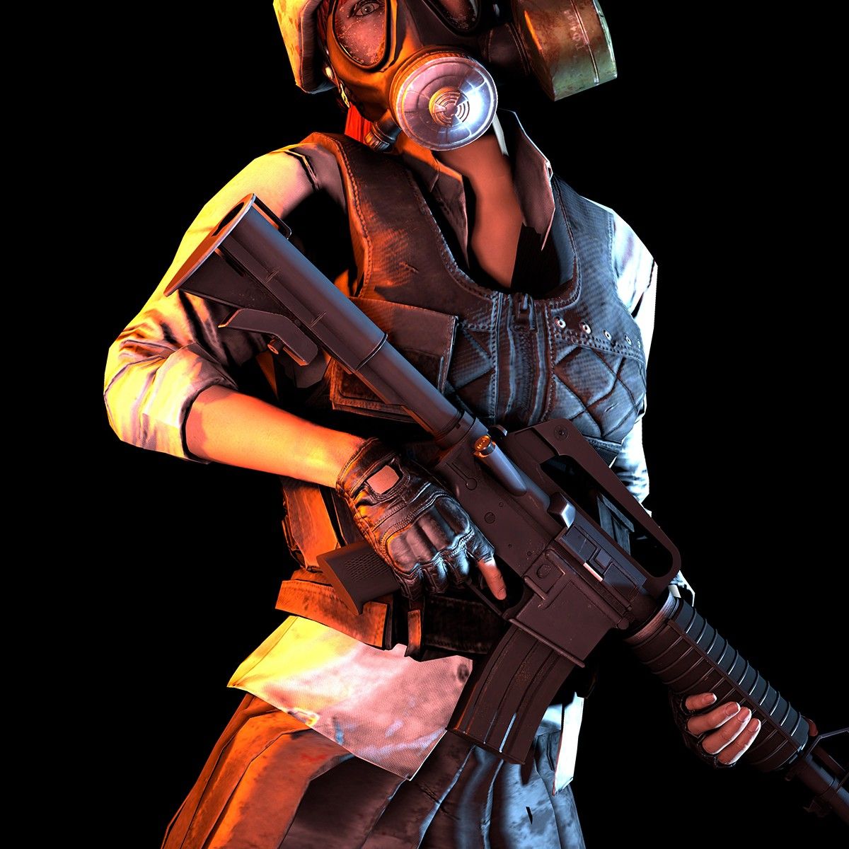 Personaggio PUBG con maschera e fucile, 1200x1200 HD, PC