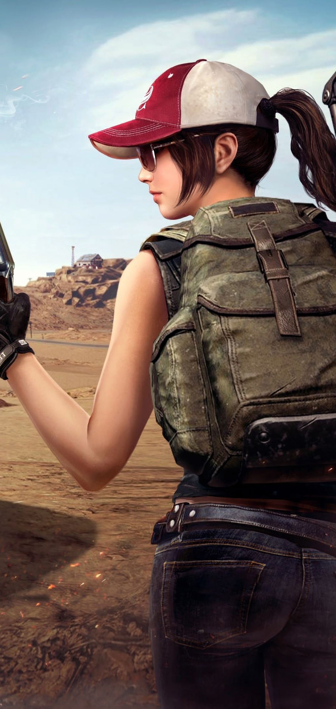 Ragazza PUBG Mobile con zaino, 1080x2280 Full HD Verticale, Realme
