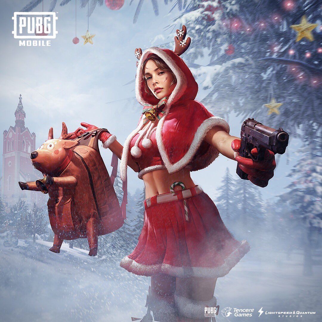 Ragazza PUBG Mobile natalizia, 1080x1080 HD, Desktop