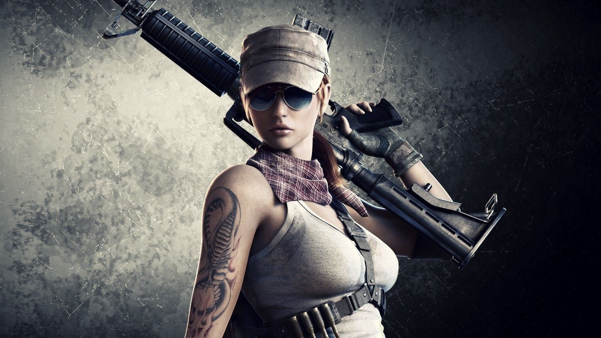 Ragazza PUBG con fucile e gonna, 1368x855 HD, Desktop