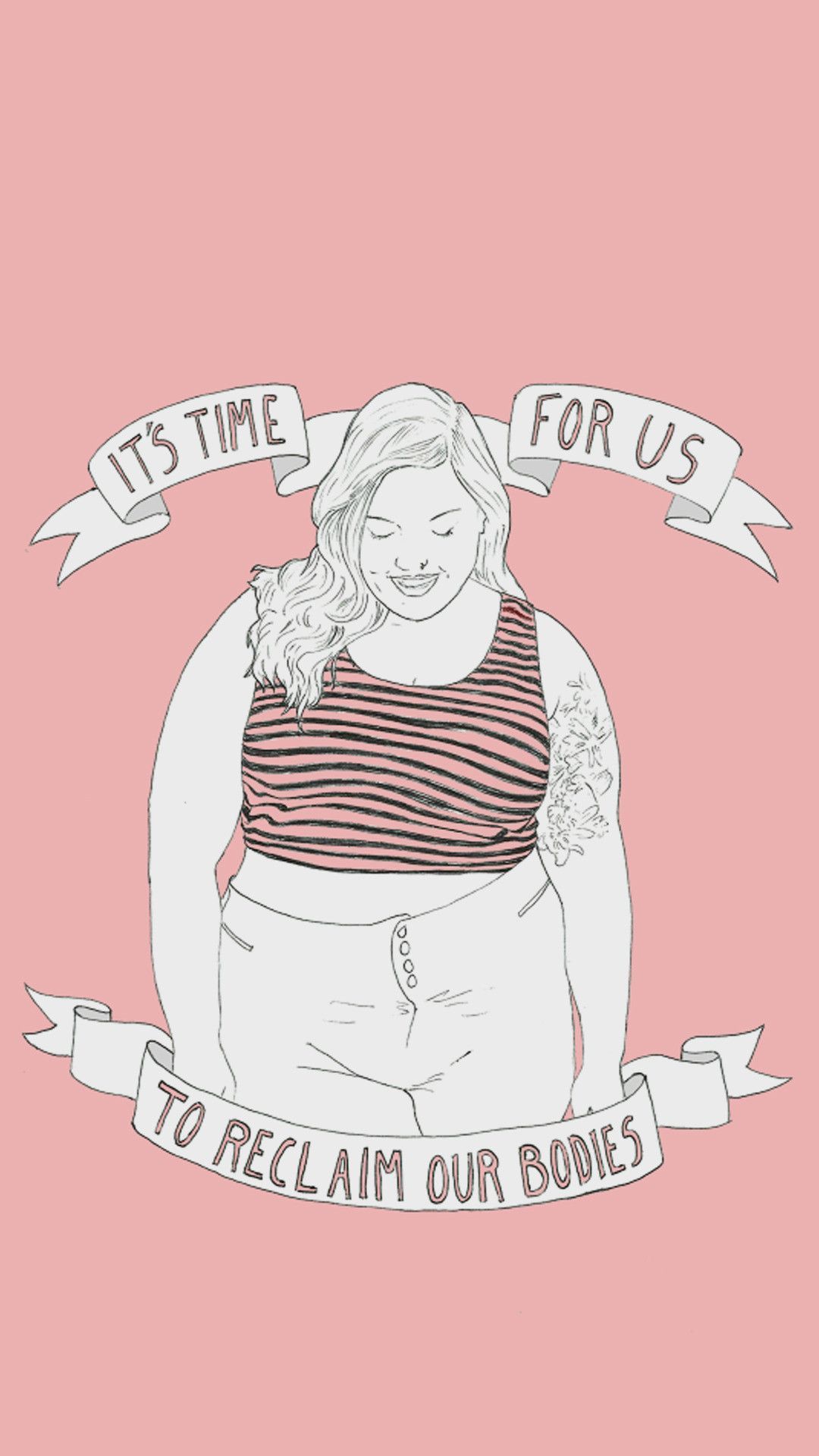 Illustrazione donna curvy femminista, 1080x1920 Verticale, Telefono