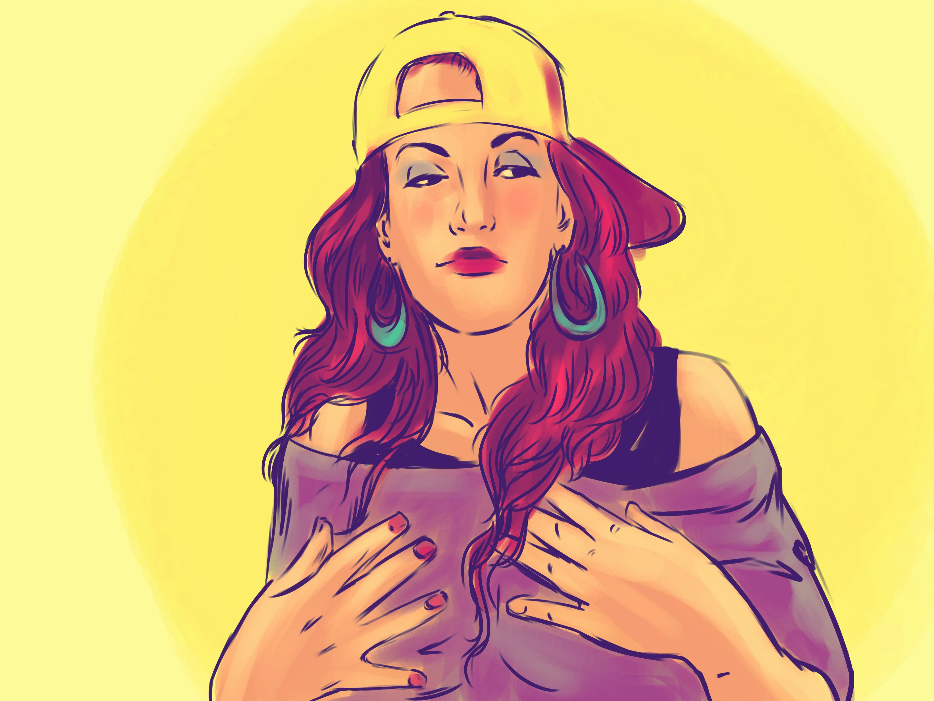 Ragazza cappellino illustrazione swag, 3200x2400 2K+, PC